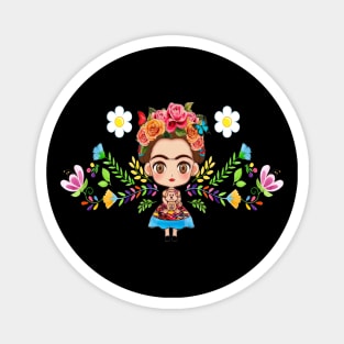 Frida Kahlo T-shirts - Cute Frida Kahlo Cartoon Magnet